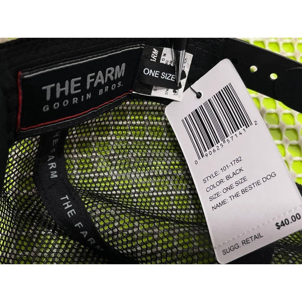 Goorin Bros The Farm Bestie Dog Trucker Hat Black Snapback 101-1782 MSRP$40 NEW